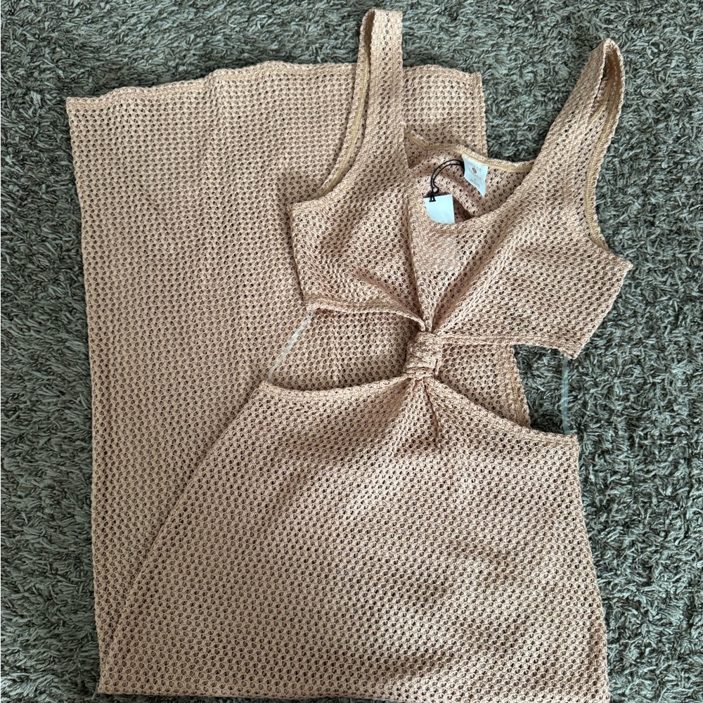 Target Tan Ribbed Swim Coverup